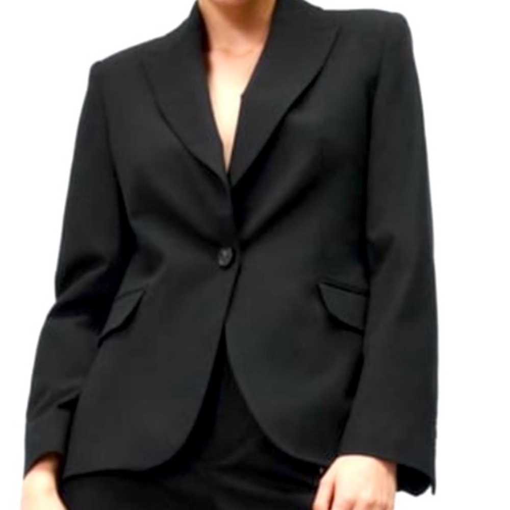 Zara Basic Essential Black Office Lapel Blazer - image 1